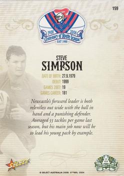 2008 NRL Centenary #159 Steve Simpson Back